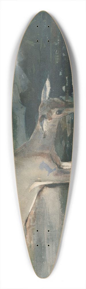 Winslow Homer - DeerDrinking 39.3 inch art pintail longboard deck