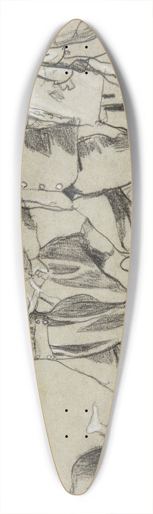 Winslow Homer - Study for Snap the Whip 39.3 inch art pintail longboard deck