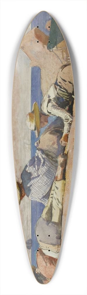 Winslow Homer - Three Boys on the Shore 39.3 inch art pintail longboard deck