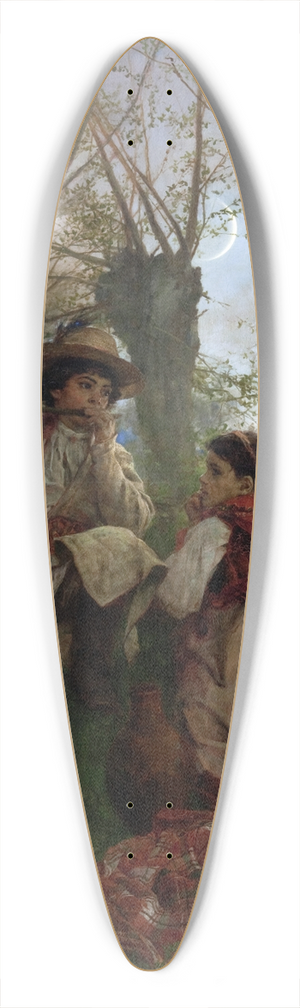 Witold Pruszkowski - Pastoral Scene 39.3 inch art pintail longboard deck