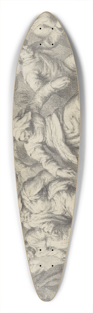 Woutherus Mol - Dansende bedelaars 39.3 inch art pintail longboard deck