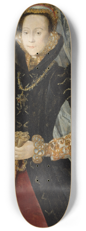 Hans Eworth - Portrait of a Lady of the Wentworth Family (Probably Jane Cheyne) 8.25 inch art skate deck