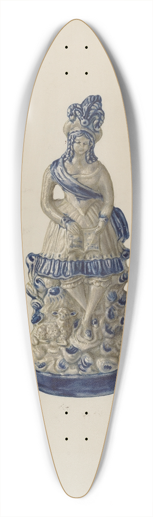 Yolande Delasser - Statuette 39.3 inch art pintail longboard deck