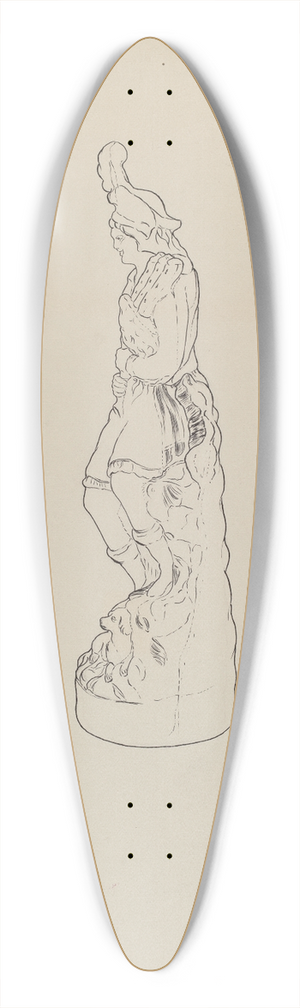 Yolande Delasser - Statuette 39.3 inch art pintail longboard deck