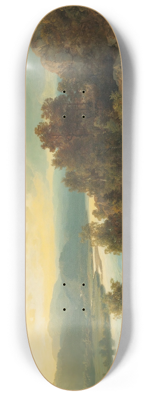 Hans Gude - A Lakeside Landscape 8.25 inch art skate deck