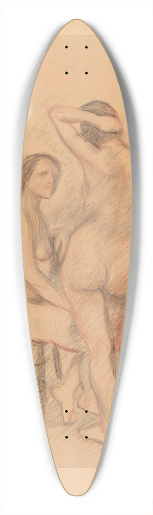 Zygmunt Waliszewski - Two nudes 39.3 inch art pintail longboard deck