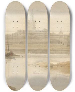 Triptych art skateboard deck of David Roberts Seville by David Roberts (1796-1864)