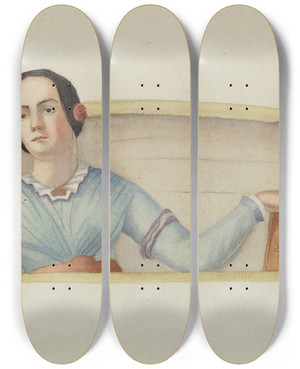 Triptych art skateboard deck of Helen E Gilman Stern Board by Helen E Gilman