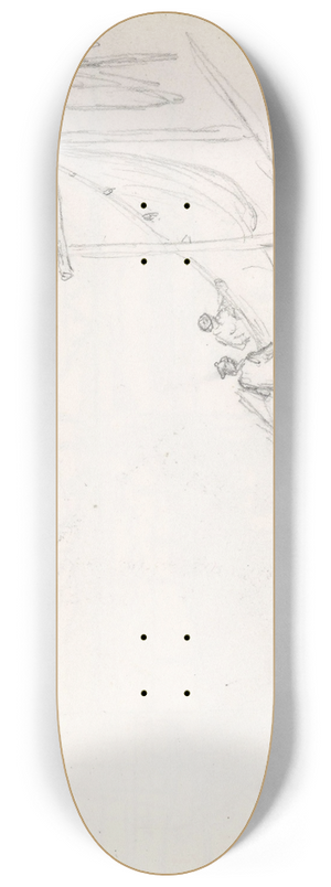 Hans Gude - Fishing boat by shore, Tarbert 8.25 inch art skate deck