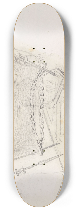 Hans Gude - Fishing boat 8.25 inch art skate deck