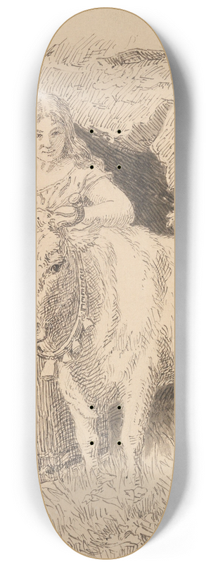 Hans Gude - Foran gikk der ei svr jente, som hadde ei drivende kvit mjlkekolle i handa 8.25 inch art skate deck