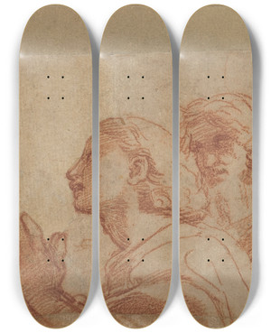 Triptych art skateboard deck of Raphael Eight Apostles by Raphael (1483-1520)
