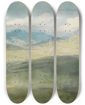 Triptych art skateboard deck of Thomas Stothard Harlech by Thomas Stothard (1755-1834)
