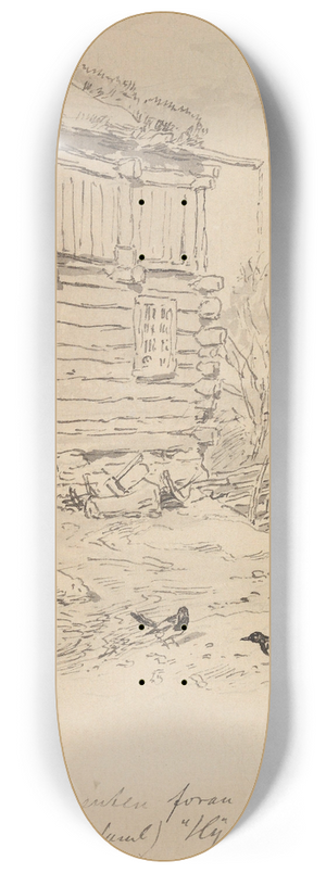 Hans Gude - Illustrasjon til En Signekjrring i P. Chr. Asbjrnsen, Norske Folke- og Huldre-Eventyr i Udvalg, Kjbenhavn 1879 8.25 inch art skate deck