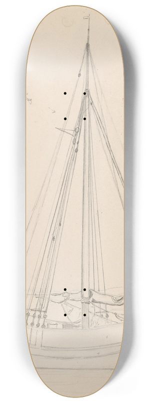 Hans Gude - Jakt ved brygge, Levanger 8.25 inch art skate deck