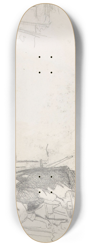 Hans Gude - Kvinnefigur med trekar 8.25 inch art skate deck