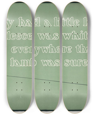 Triptych art skateboard deck of Oc Malcolm Mary Had A Little Lamb by O.C Malcolm (19-20-)