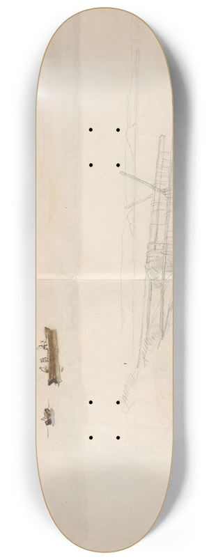 Hans Gude - Mellom Meersburg og Mainau, Bodensee; garntrk 8.25 inch art skate deck