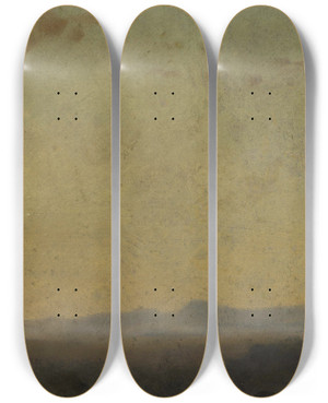 Triptych art skateboard deck of Jeanjacques Henner Paysage Ditalie_2 by Jean-Jacques Henner (1829-1905)