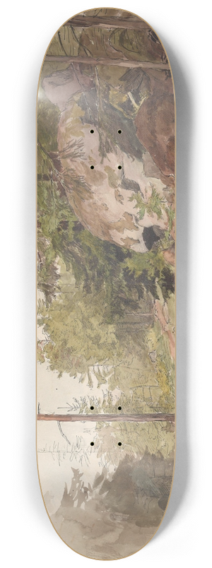 Hans Gude - Skogsinterir, Sarabrten 8.25 inch art skate deck