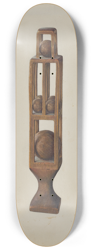 Alf Bruseth - Wood Carving of 6 Balls 8.25 inch art skate deck Alf Bruseth - Wood Carving of 6 Balls 8.25 inch art skate deck