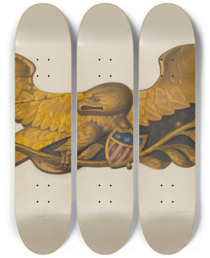 Triptych art skateboard deck of Joseph Goldberg Eagle by Joseph Goldberg