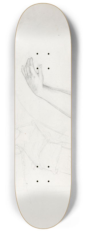 Hans Gude - Woman on the beach; study of arm 8.25 inch art skate deck