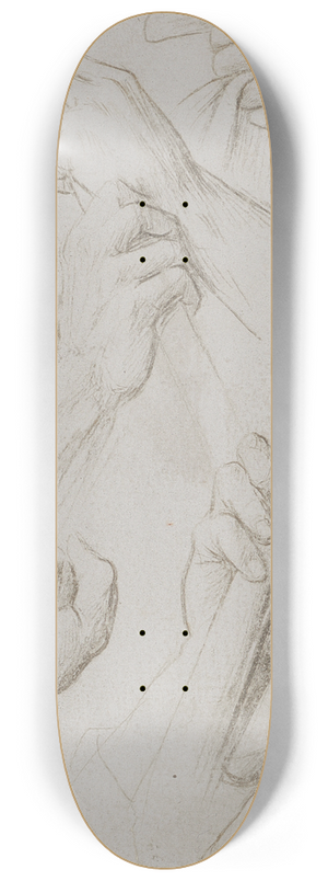 Hans Holbein The Elder - Studienblatt mit sieben Hnden 8.25 inch art skate deck