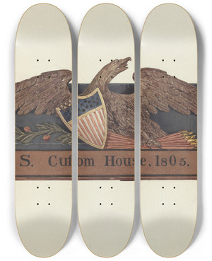Triptych art skateboard deck of Jane Iverson Eagle_1 by Jane Iverson