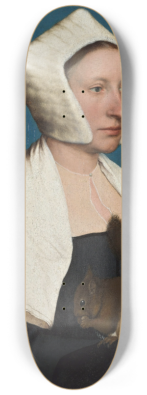 Hans Holbein The Younger - A Lady With A Squirrel And A Starling 8.25 inch art skate deck Hans Holbein The Younger - A Lady With A Squirrel And A Starling 8.25 inch art skate deck