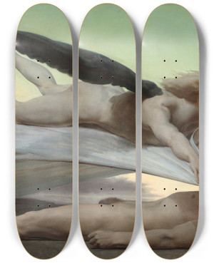 Triptych art skateboard deck of William Bouguereau Equality Before Death by William Bouguereau (1825-1905)