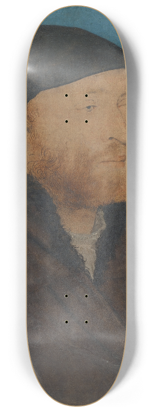 Hans Holbein The Younger - Bildnis eines Mannes mit schwarzem Barett 8.25 inch art skate deck Hans Holbein The Younger - Bildnis eines Mannes mit schwarzem Barett 8.25 inch art skate deck