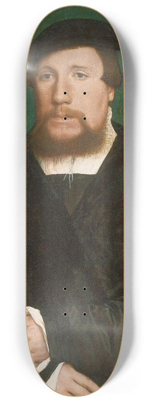 Hans Holbein The Younger - Portrait of a HanseaticMerchant 8.25 inch art skate deck Hans Holbein The Younger - Portrait of a HanseaticMerchant 8.25 inch art skate deck
