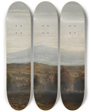 Triptych art skateboard deck of Jasper Francis Cropsey Landscape_2 by Jasper Francis Cropsey (1823-1900)