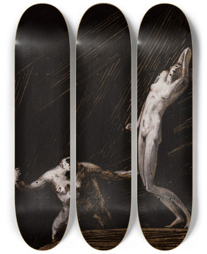 Triptych art skateboard deck of Nikolai Triik Jaht by Nikolai Triik (1884-1940)