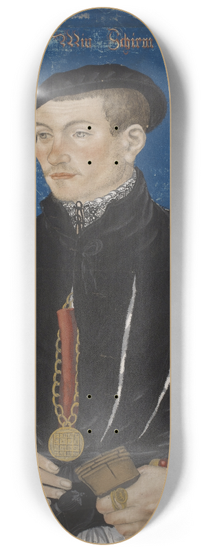 Hans Hug Kluber - Portrait of Hans Rispach 8.25 inch art skate deck Hans Hug Kluber - Portrait of Hans Rispach 8.25 inch art skate deck