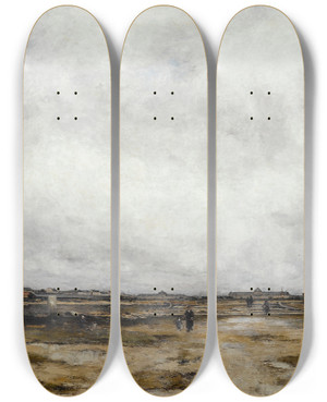 Triptych art skateboard deck of Alfred Casile Le Champdemars Aprs Lexposition De 1878 by Alfred Casile (1848-1909)