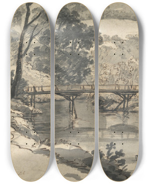 Triptych art skateboard deck of John Skippe Duckinfield Cheshire by John Skippe (1742-1812)