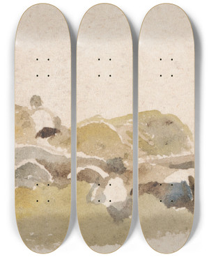 Triptych art skateboard deck of Peter Dewint Loading A Haywain by Peter Dewint (1784-1849)