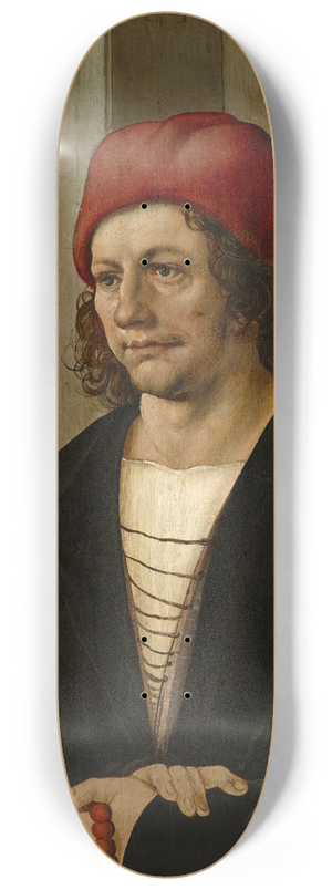 Hans Leonhard Schufelein - Portrait of a Man with Red Cap 8.25 inch art skate deck