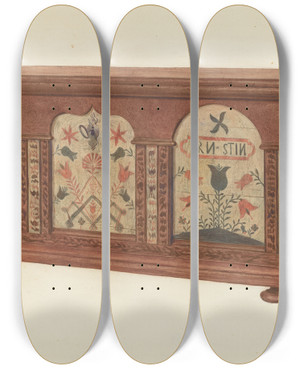 Triptych art skateboard deck of Carl Strehlau Dower Chest by Carl Strehlau