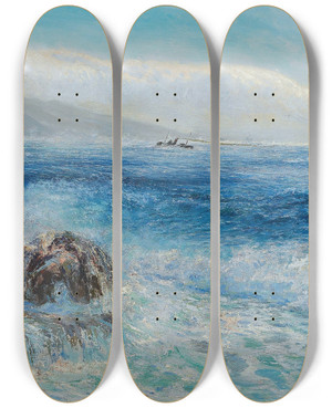 Triptych art skateboard deck of Menci Clement Crni Neverin by Menci Clement Crncic (1865-1930)