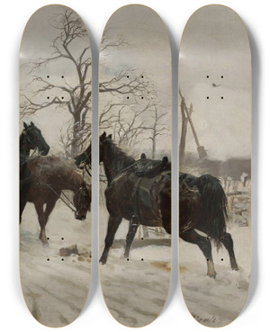 Triptych art skateboard deck of Stanisaw Witkiewicz Narrow Gate by Stanislaw Witkiewicz (1851-1915)
