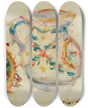 Triptych art skateboard deck of Pierreauguste Renoir Faences Dcores by Pierre-Auguste Renoir (1841-1919)