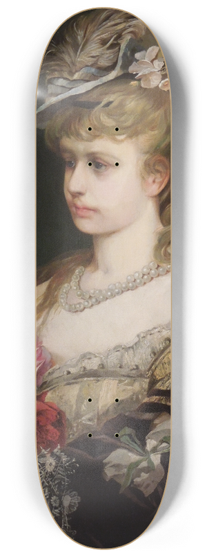 Hans Makart - Flora. Portrait Of A Girl In A Hat 8.25 inch art skate deck