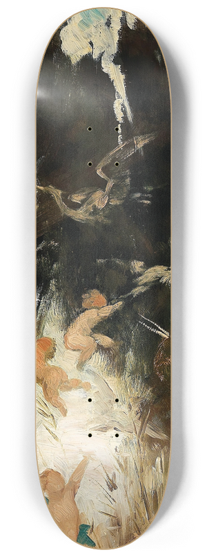Hans Makart - Putti Near A Forest Brook 8.25 inch art skate deck