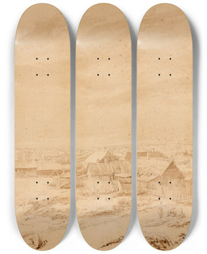 Triptych art skateboard deck of August Matthias Hagen Vaade Tartule Liivaaugust by August Matthias Hagen
