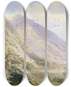 Triptych art skateboard deck of John Gully Paekakariki by John Gully (1819-1888)