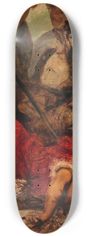 Hans Makart - The Death of Siegfried, the Giant Hagen Throwing Siegfried into a Gorge 8.25 inch art skate deck