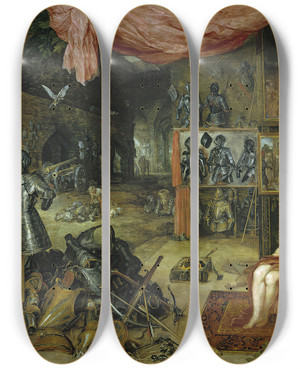 Triptych art skateboard deck of Peter Paul Rubens Touch by Peter Paul Rubens (1577-1640)